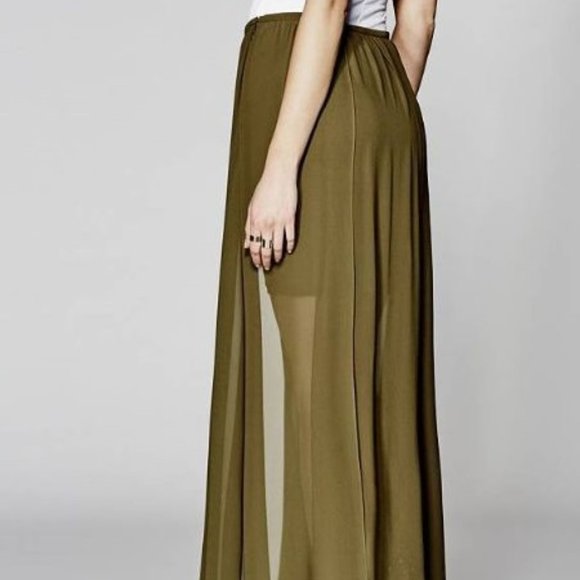 Marciano Cynna Maxi Army Green Slit Skirt - Picture 4 of 4
